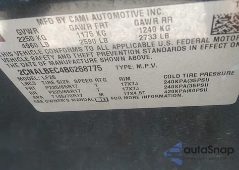 2011 Chevrolet Equinox Ls z USA, uszkodzony, nr VIN 2CNALBEC4B6268775